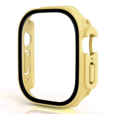 Apple Watch Ultra cover with tempered glass screen protector - Yellow