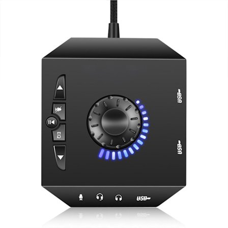 Ekstern 7.1 Kanals Lydadapter med USB2.0/3.5mm Jack Plug-and-Play Drevfri Professionel Computer USB Ekstern Lydkort til PC Computer Bærbar