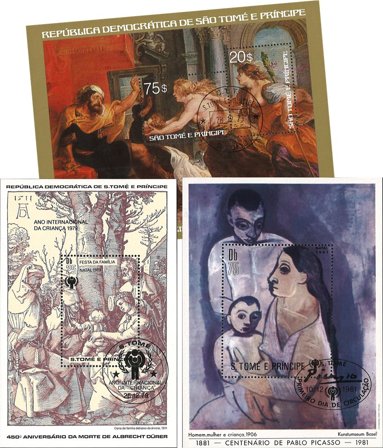 São Tomé og Príncipe 1977-1981 - MICHEL blok 2+40+69A - 3 miniark - Stemplede