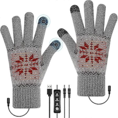 USB Opvarmede Handsker, Vante Håndvarmere Handsker, Vinter Varme Handsker Til Skrivning Touchscreen Handsker Til Kvinder Mænd Gaver [BR]