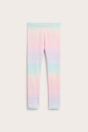 Kappahl | Mønstrede leggings i bomullstrikot Lyselilla 128 | Barn