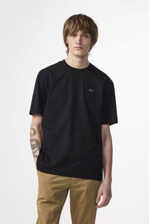 NN.07 Abel Logo T-Shirt Herren Schwarz Baumwolle
