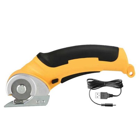 Elektrisk saks til stof, letvægts genopladelig stofskærer til tøj/vinyl Gul