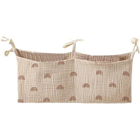 Oppbevaringsorganisator for barneseng, oppbevaringslomme for babyseng, lett tilbehør for lekegrind med barneromsinnredning for hjemmet