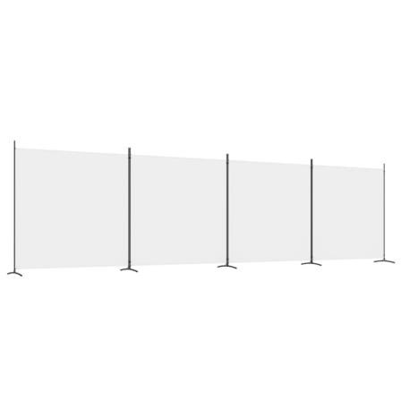 vidaXL Rumsavdelare 4 paneler vit 698x180 cm tyg Vit