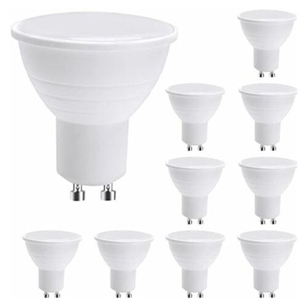 10-pack LED GU10-lampor, GU10 LED-lampor, 7 W kallvitt (motsvarande 50 W halogen), energibesparande lampa, 600 lm 120° ljusvinkel, ej dimbar.