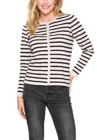 Saint Tropez MilaSZ Striped Cardigan Tröjor Dam Grå XS