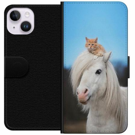 Apple Iphone 14 Plånboksfodral Häst & Katt