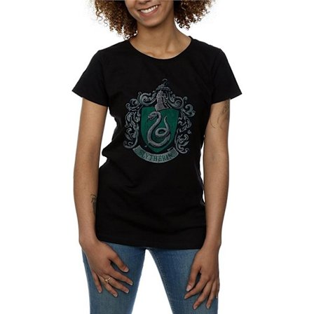 Harry Potter Dam/Kvinnor Slytherin Bomull T-shirt S Svart