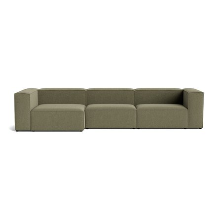 Lissabon Chaiselongue-Sofa, links | 360 cm in Nordic Grün, modernes Design, hochwertige Schaumstoffschichten für maximalen Komfort, stabil.