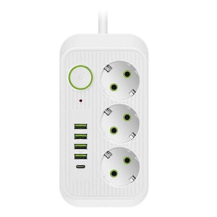 Vit 2M EU-kontakt Multistandard Uttag Förlängningssladd Grenuttag EU-kontakt Uttag