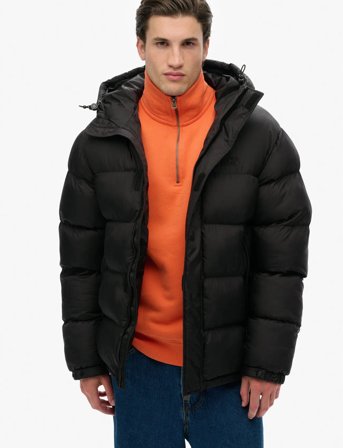 Superdry Hooded Tech Padded Jkt - Black - M