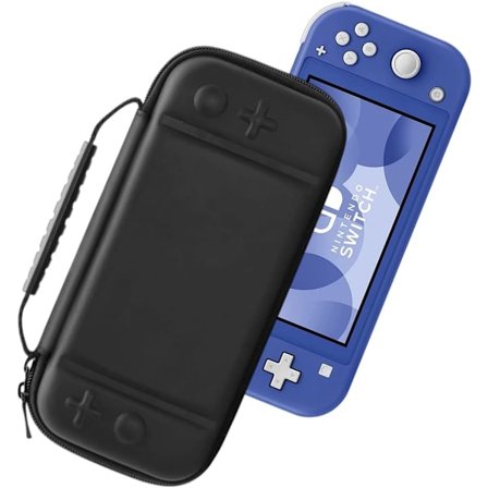 (Musta) 1 kpl Nintendo Switch Lite -kotelo, kova kotelo Nintendo Switch Lite -konsolille, sisältää 8 pelikorttia, JoyConin ja muita tarvikkeita.