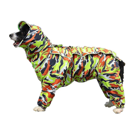 Hurtig levering Camouflage Grøn Hunde Regnfrakke Med Aftagelig