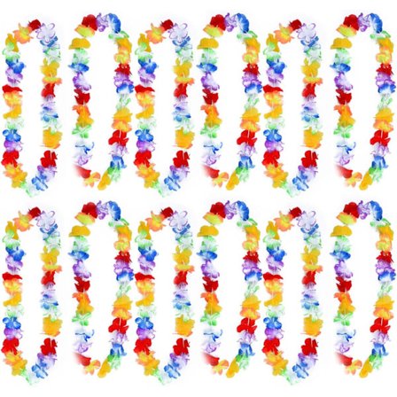 12 stk. Hawaiianske Guirlander, Hawaiiansk Udklædning, Strandtema Festartikler, Hawaiiansk Tema Pool Party Dekorationer Tilbehør