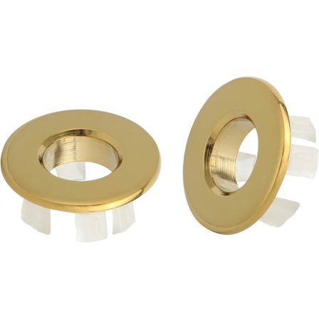 Guld Vaskbækken Trim Overløbssikring til Køkken og Badeværelse Kommode Massiv Messing Indsats i Hul Runde Kapsler Pakke med