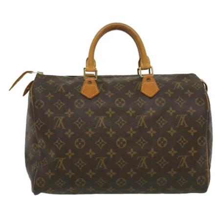 Louis Vuitton Vintage Pre-owned Speedy 35 Monogram HandTas , Bruin , Dames , Maat: ONE Size Vintage Tassen