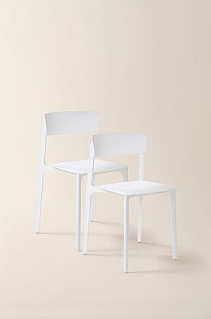 Jotex - Stoel 2-pack Wit Wit - BRANTEVIK - Koop Tuinstoelen & tuinkrukken bij Jotex