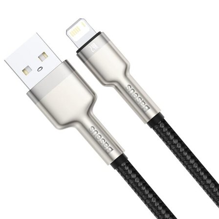 USB-kabel for Lightning Baseus Cafule, 2,4A, 0,25m (svart)