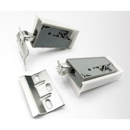 Køkkenskinne støtte Kabinet ophæng 2 stk. - Ophæng til køkkenskabe Galvaniseret stål - Hvid Skru-i skab støtte