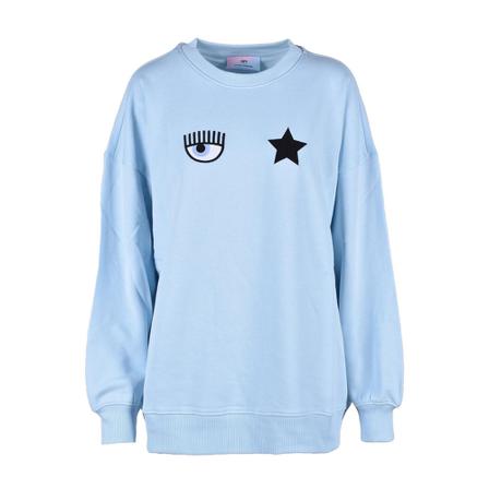 Chiara Ferragni Collection, Women Light Blue Sweatshirt Blauw, Dames, Maat:XS