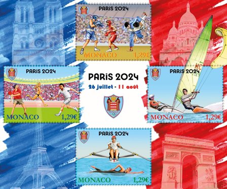 Monaco - Olympiske Lege i Paris 2024 - Postfrisk frimærke