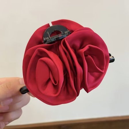 Rose Hair Claw Clips Rosor Blommor Hårklor VINRÖTT
