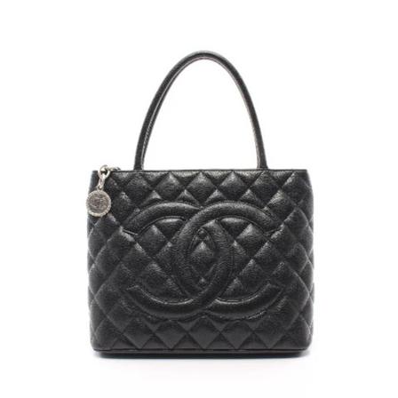 Chanel Vintage Pre-owned Tote Väska svart, Dam Vintage Väskor, Dam, Storlek: ONE SIZE