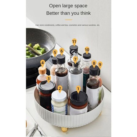 Kjøkkenoppbevaring roterende hylle krydderhylle krydderboks husholdning dreieskive roterende oppbevaringshylle oransje