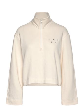 Comfy Half Zip Sweater Sport Women Sport Clothing Sport Sweat-shirts & Hoodies Sport Sweat-shirts Beige Casall