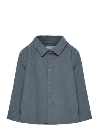 Mango Corduroy Cotton Shirt - Blue - 3-4