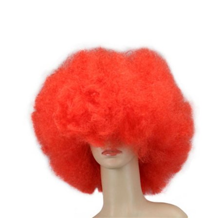 Afro Curly Wig Joker Cover RÖTT