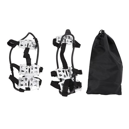 24 Tänder Rostfritt Stål Halkskydd Snö Is Klätterbroddar Silver