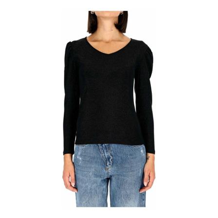 Fracomina V-neck Strik Sort, Dame Striktrøjer