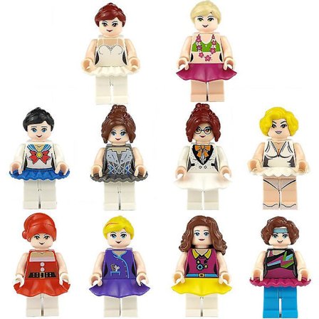 10pcs Girl Building Blocks, Small Figures, Small Particles, Assembling Dolls, Dolls, Toys