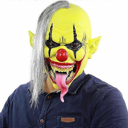 Karnevalsfest Clown Cosplay Latex Mask Kostymrekvisita