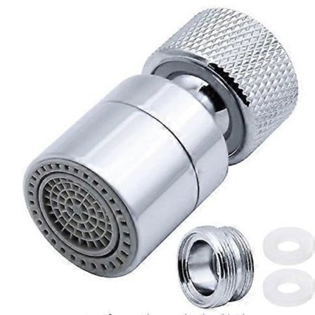 360° Drejelig Vandhane Luftblander Messing 2 Positioner Justerbar Køkkenarmatur Filter Bubler med Dyseadapter - til Vandhaner med M22 Udvendigt Gevind