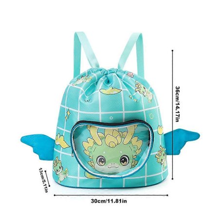 Vanntett duffelbag for barn til svømming, tegneserie-bassengryggsekk, vått/tørt rom, oppbevaring for sko og svømmebriller, strand-sportsveske for 