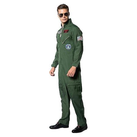 Ny Halloween Top Gun Pilotuniform Barfest Spel Gruppuppträdande Scenkostym S