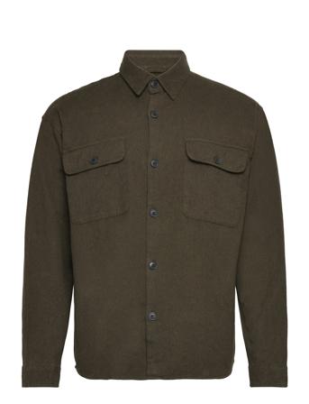 Slhloosemason-Twill Overshirt Ls Noos Brown Selected Homme