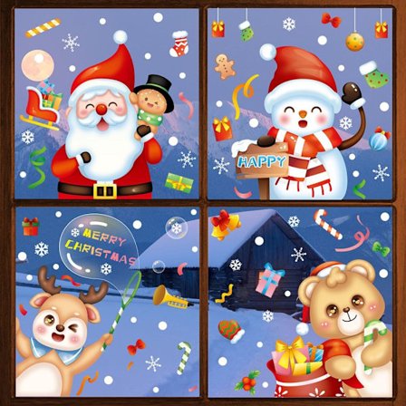 Fönsterdekaler för statiska julklistermärken 2 2