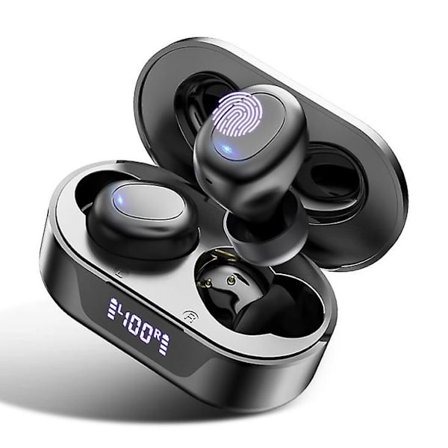 Högkvalitativt trådlöst bluetooth headset med bra ljudkvalitet black