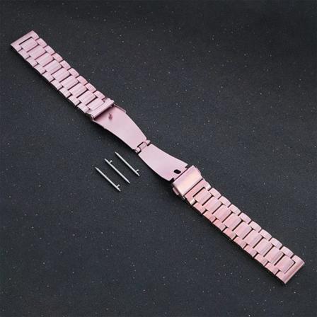 18 mm 22 mm 20 mm 24 mm band för Samsung Galaxy Watch 6 5 4 40 mm 44 mm 46 mm 5Pro 45 mm band i rostfritt stål för Amazfit Bip Huawei 4 Pink 24mm