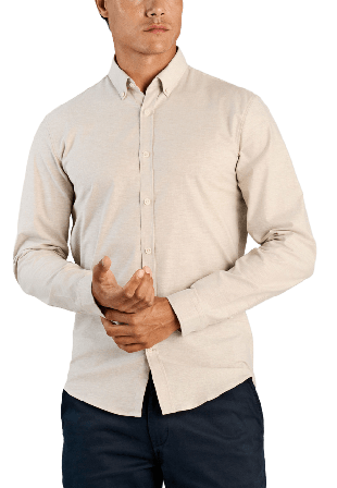 Lindbergh Oxford Superflex Shirt L/S Skjortor Herr Grå L