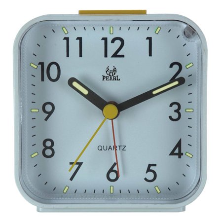 1 st vit väckarklocka liten icke tickande reseväckarklocka S