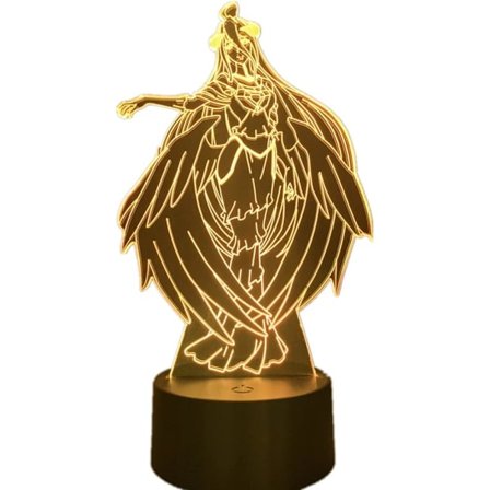3D Anime-lamppu Overlord Manga Albedo LED-illuusio yövalo Lasten makuuhuoneen koriste 7 väriä kosketus/kaukosäädin 16 väriä