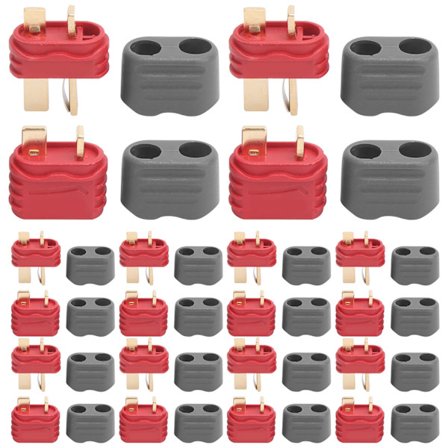 10 Set RC-kontaktadaptrar T-kontakt Hane/Hona med skyddsfodral för fjärrstyrd bilmodell