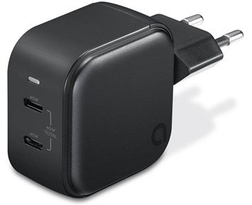 Andersson WLC-G2300 - Wall Charger PD 45W 2xUSB-C Black - 45W GaN-väggladdare med två USB-C-uttag