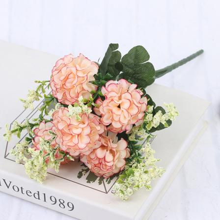 1 buket 5 hoveder Hortensia Silkeblomst kunstig blomst Holdi Pink one size