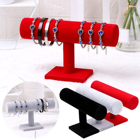 Sammets T-formad Stativ Förvaring Hyllplan GRÅ